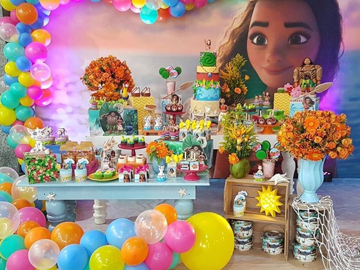 festa moana simples e barata
