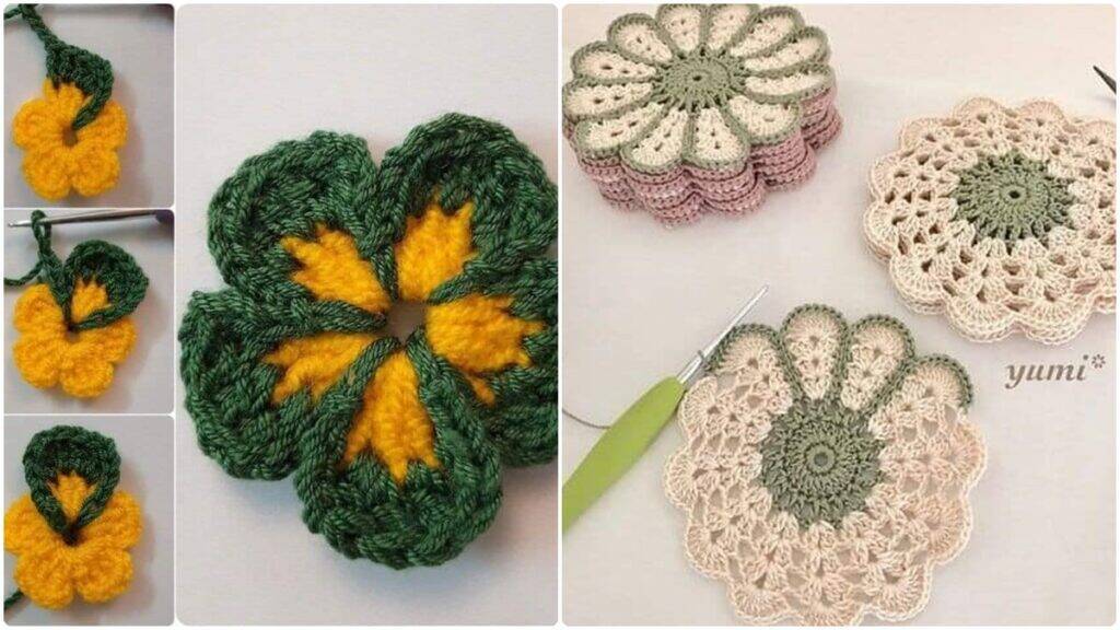 como fazer flor de crochê simples