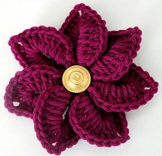flor de crochê em espiral