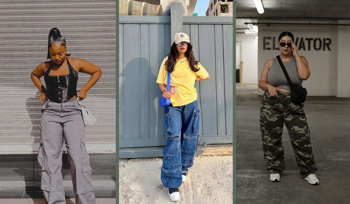 calça cargo cintura alta