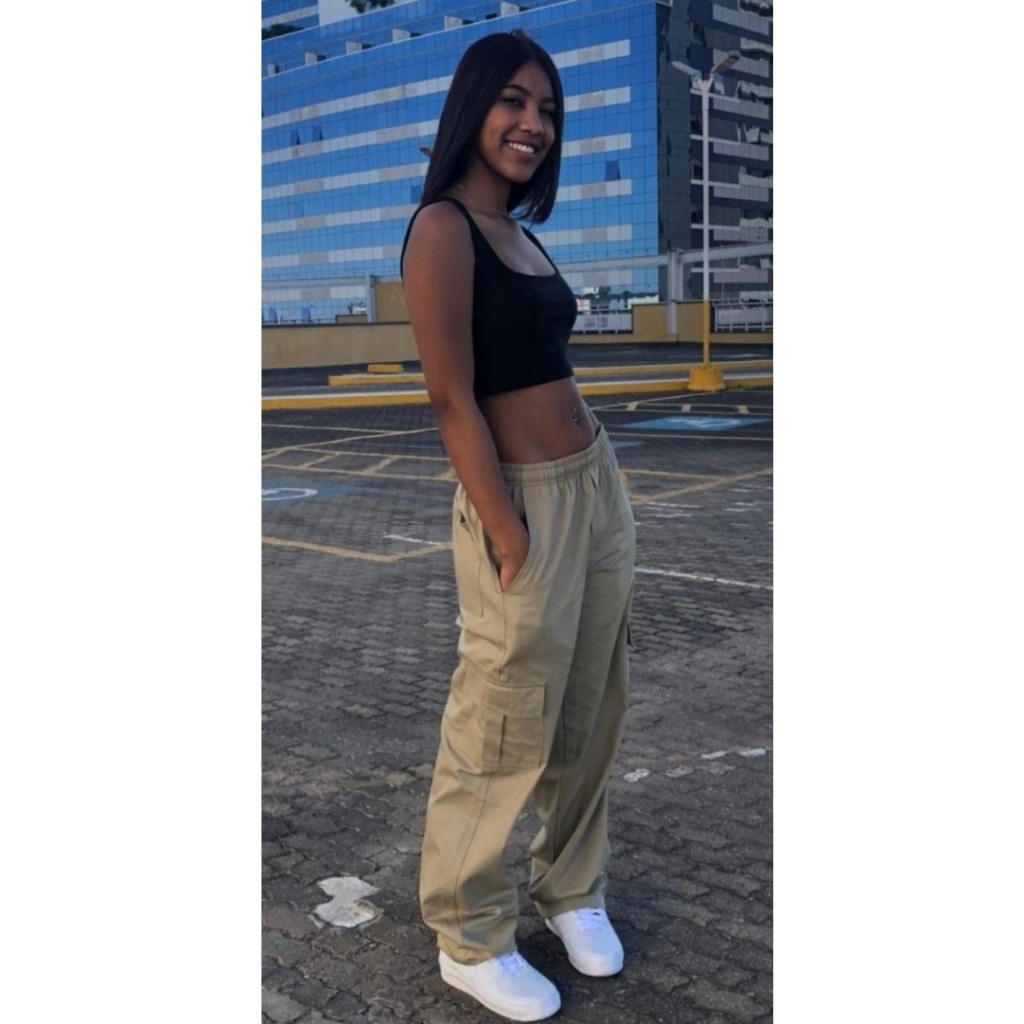 calça cargo bege
