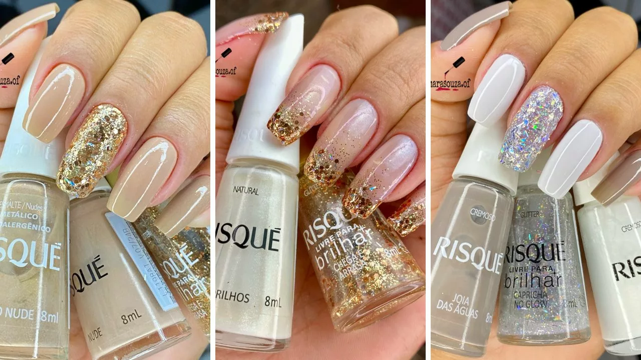 unhas pretas decoradas