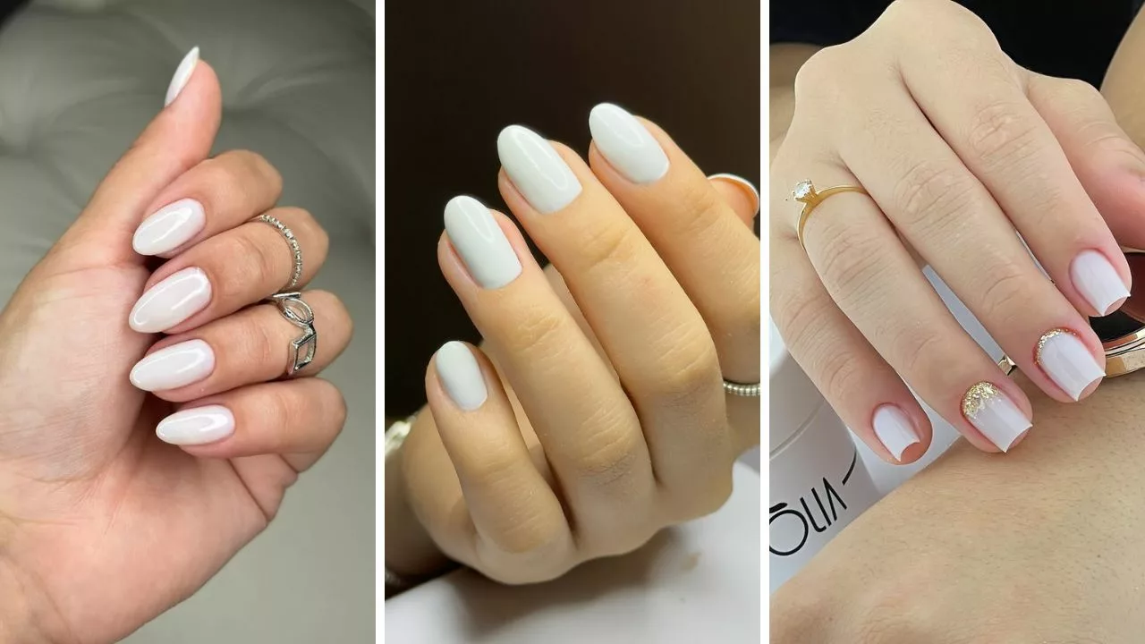 unhas brancas minimalistas