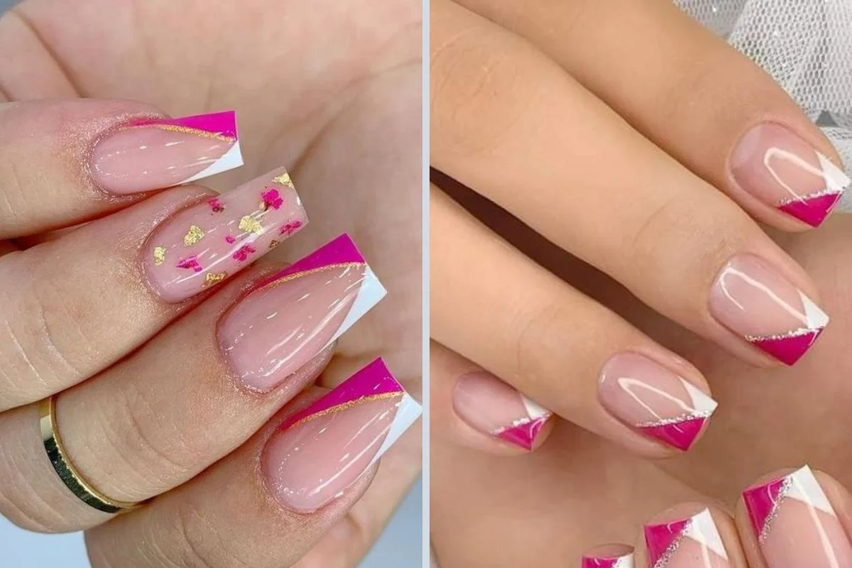 inspiração unha rosa elegante