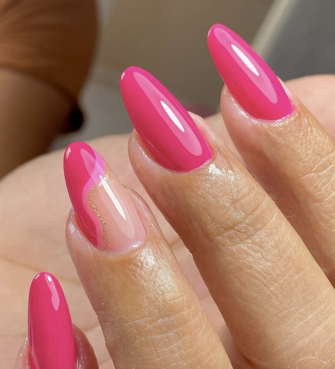 unha francesinha rosa