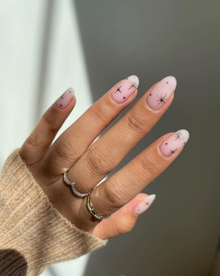 unhas com glitter degradê