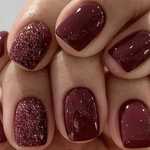 unhas curtas efeito glazed