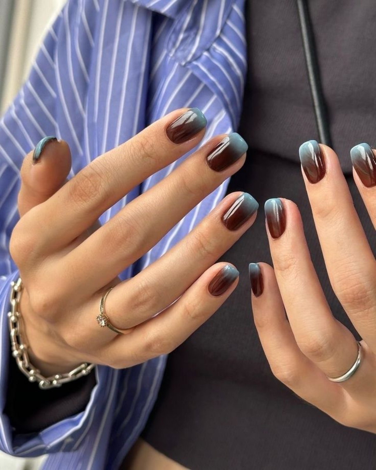 unhas marrons decoradas simples
