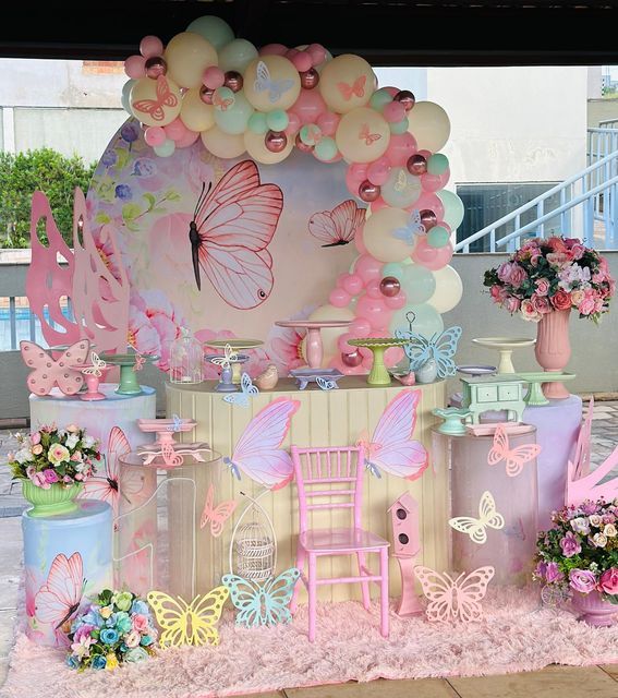 como fazer decoração jardim encantado borboletas