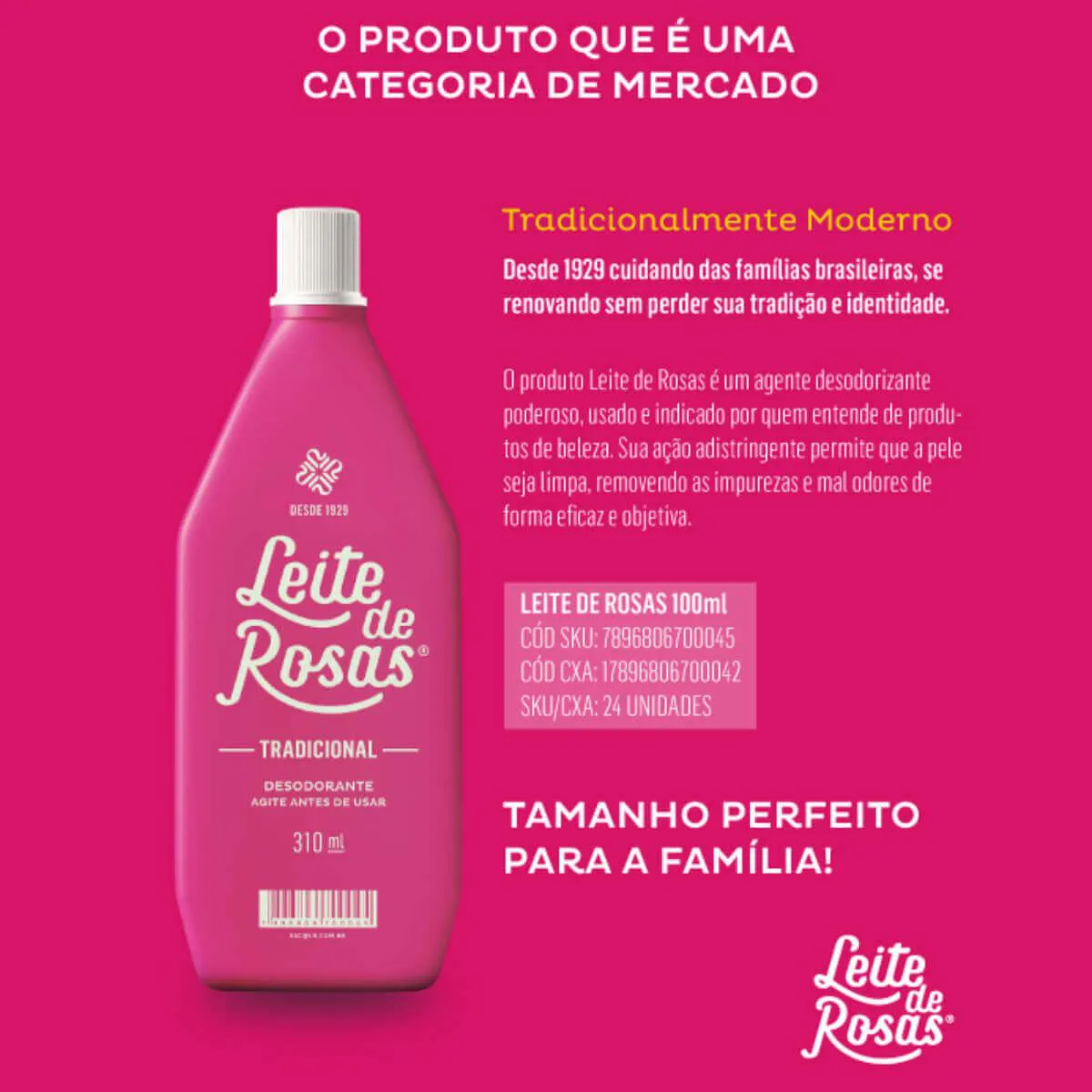 leite de rosas composição