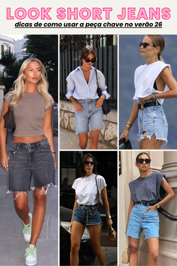 ideias de looks para bloco de rua com short jeans