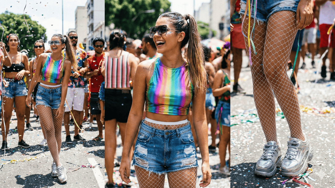 acessórios para look carnaval short jeans