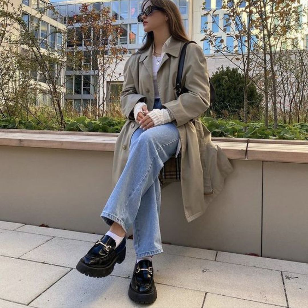 mocassim tratorado com jeans