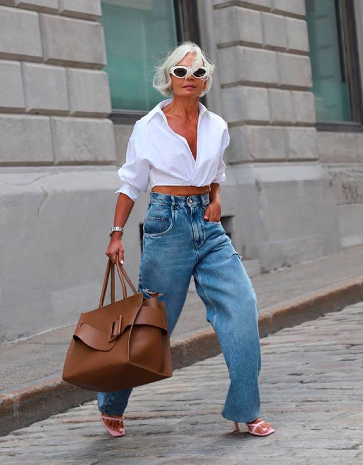 calça wide leg jeans looks casuais