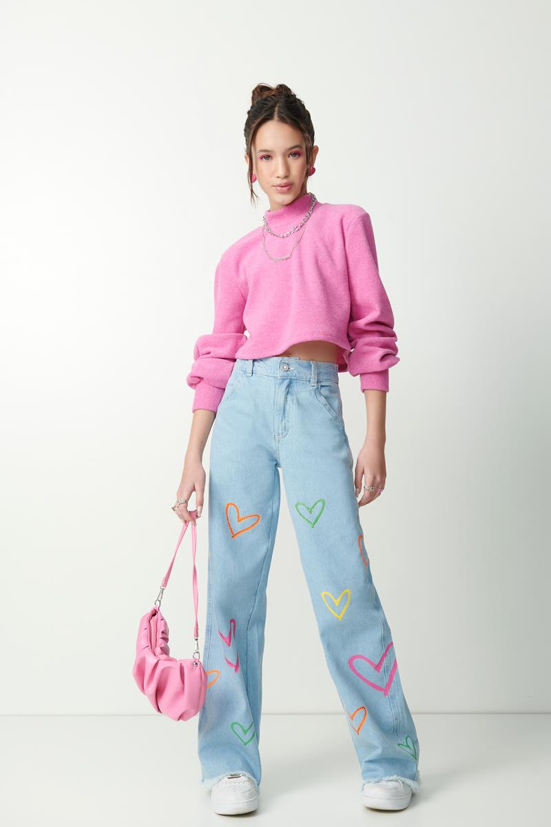 calça jeans wide leg inspiração