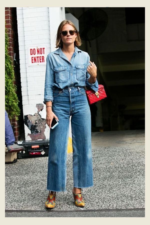 looks com calça jeans pantalona