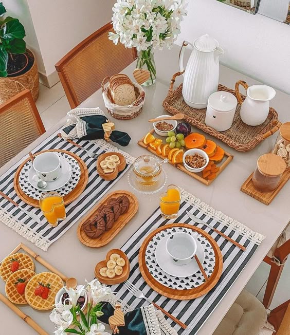 mesa de café da manhã prática