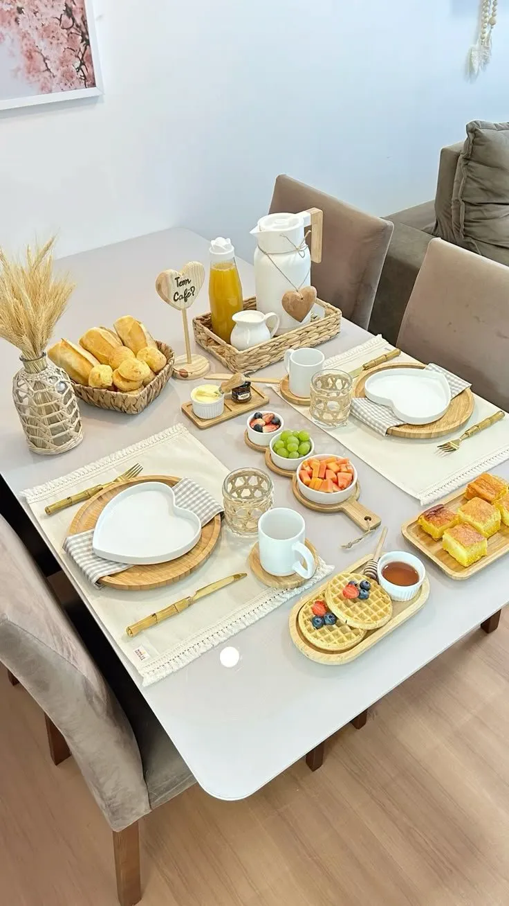 mesa posta café da manhã domingo especial
