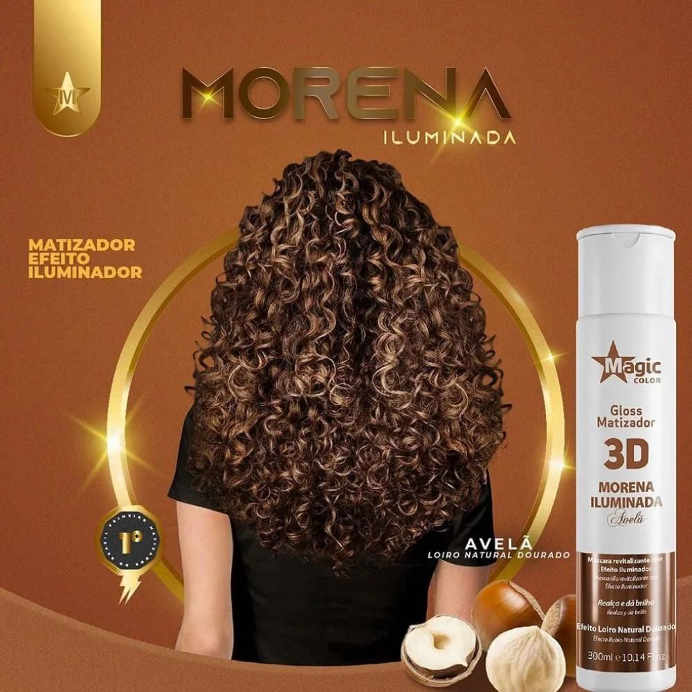 Morena iluminada avelã chocolate