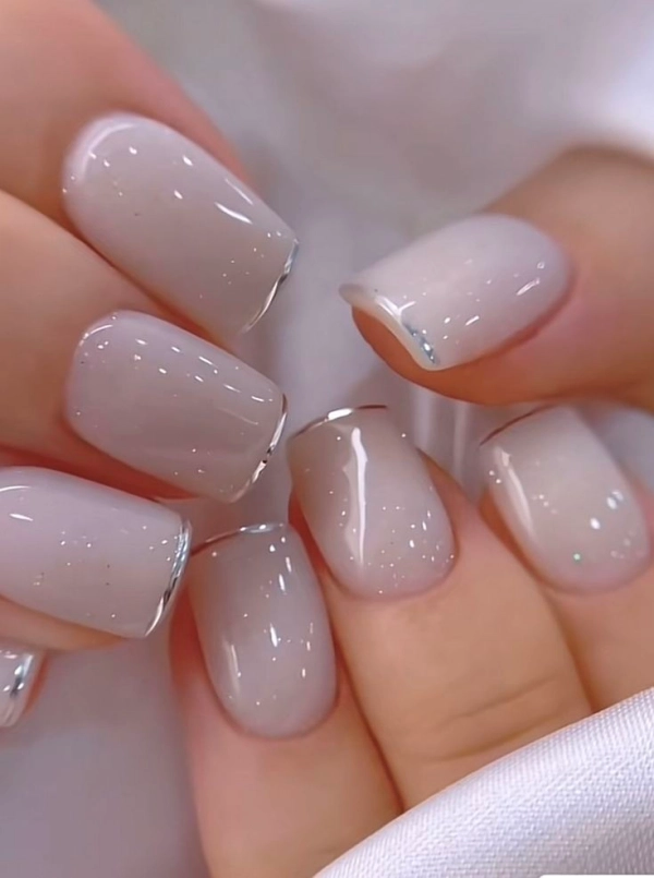 unhas de noiva curtas