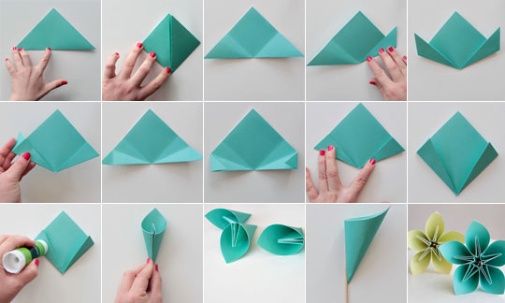 origami flor para iniciantes