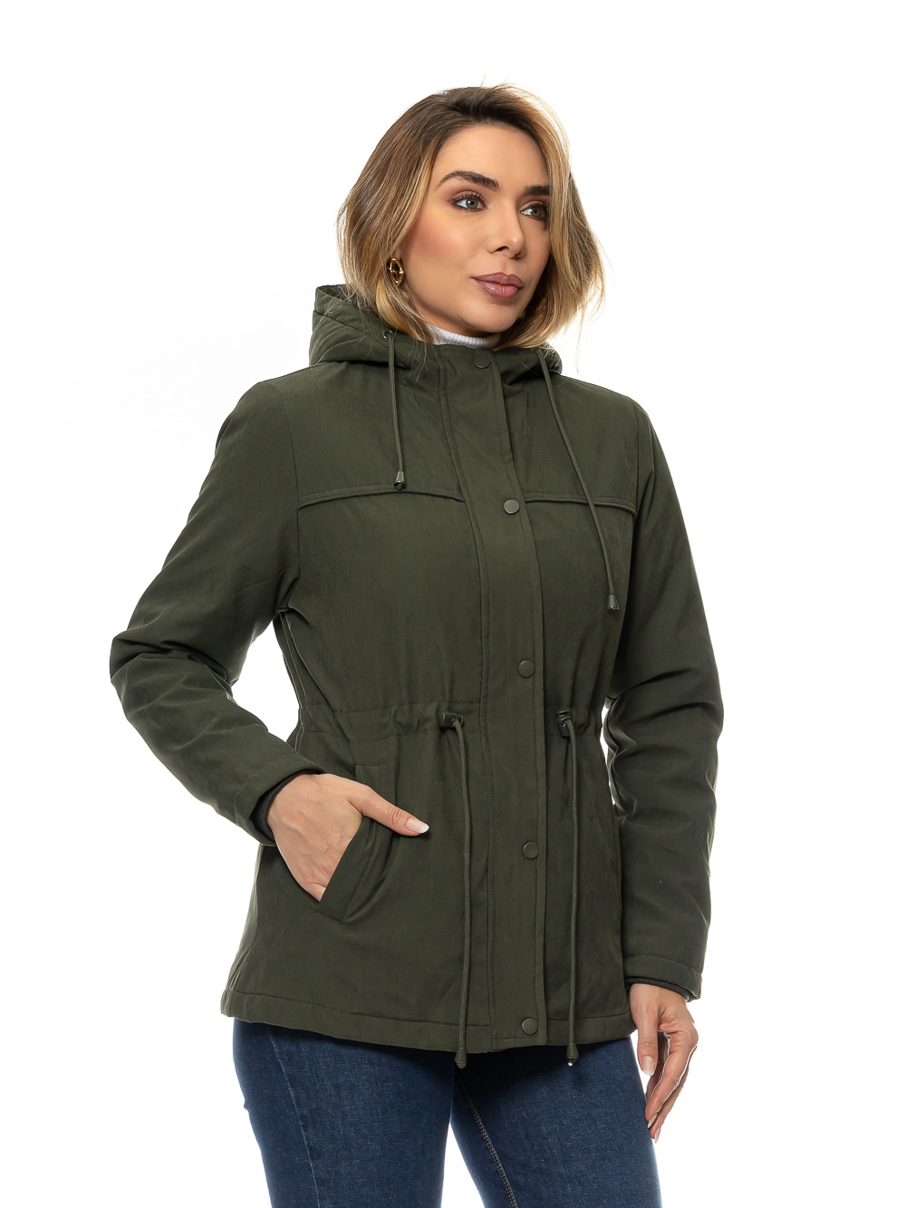parka feminina de sarja