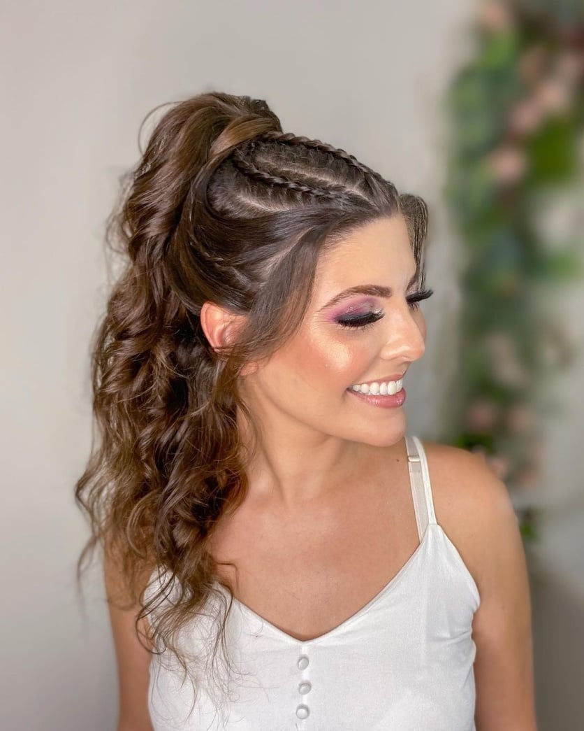 penteados para formatura com franja