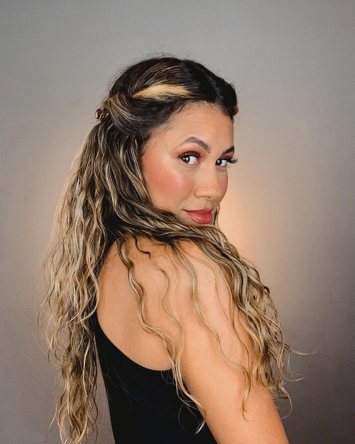 penteados para cabelo ondulado solto