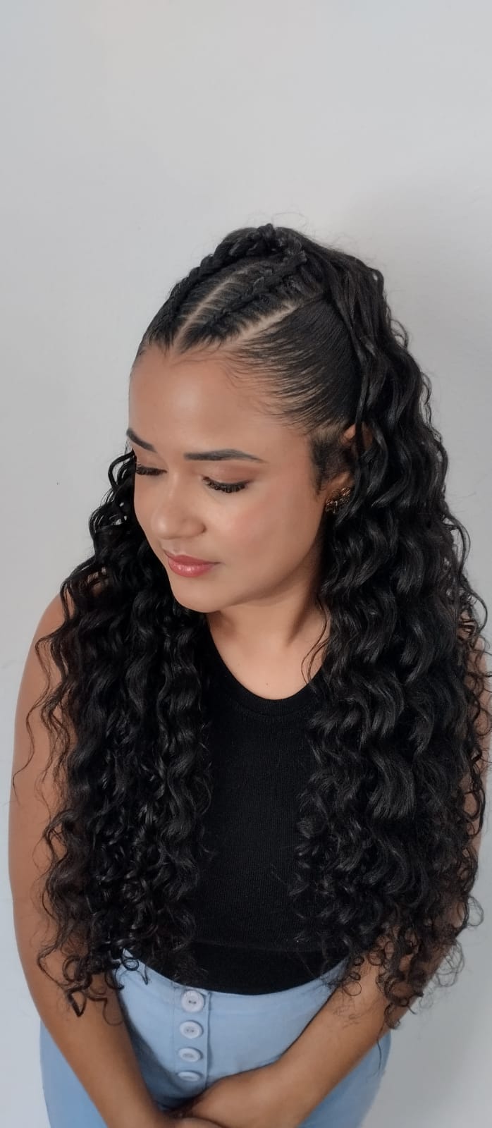 penteados para cabelo ondulado médio