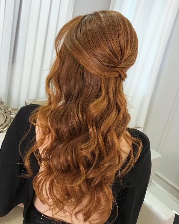 penteado semi preso para casamento