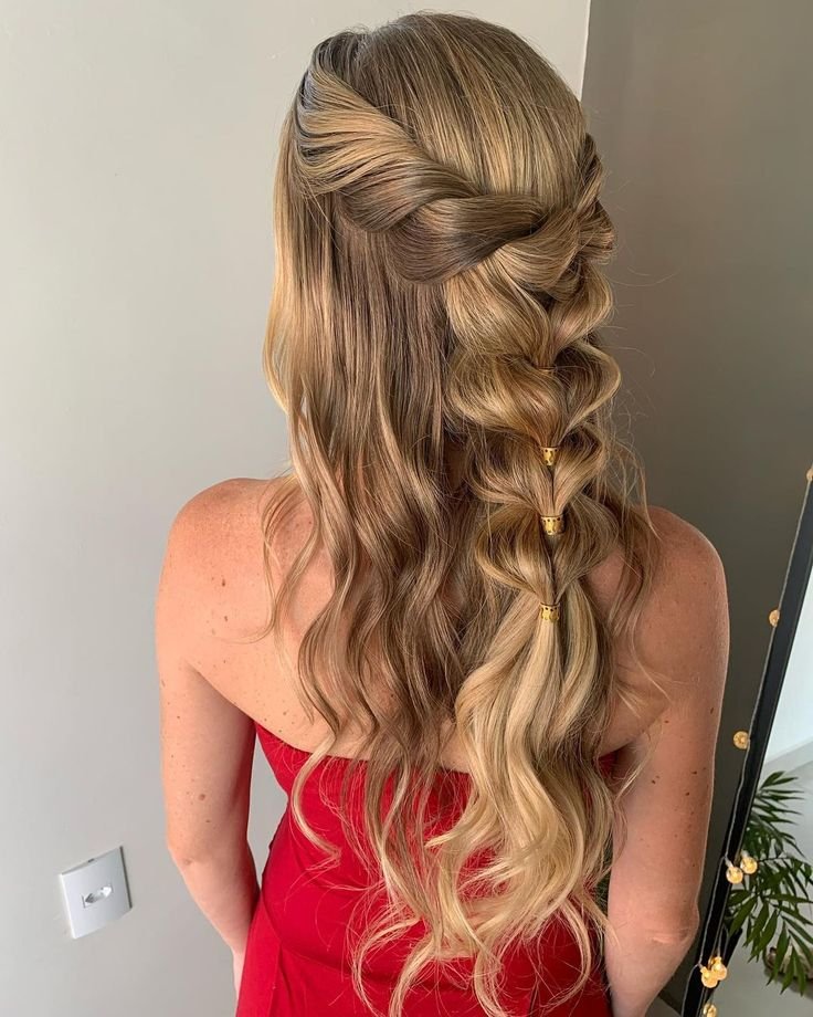 penteado semi preso cabelo liso
