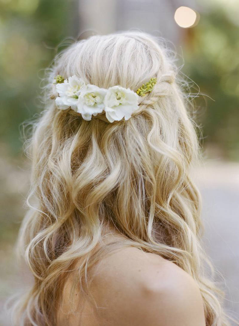 penteado semi preso cabelo ondulado