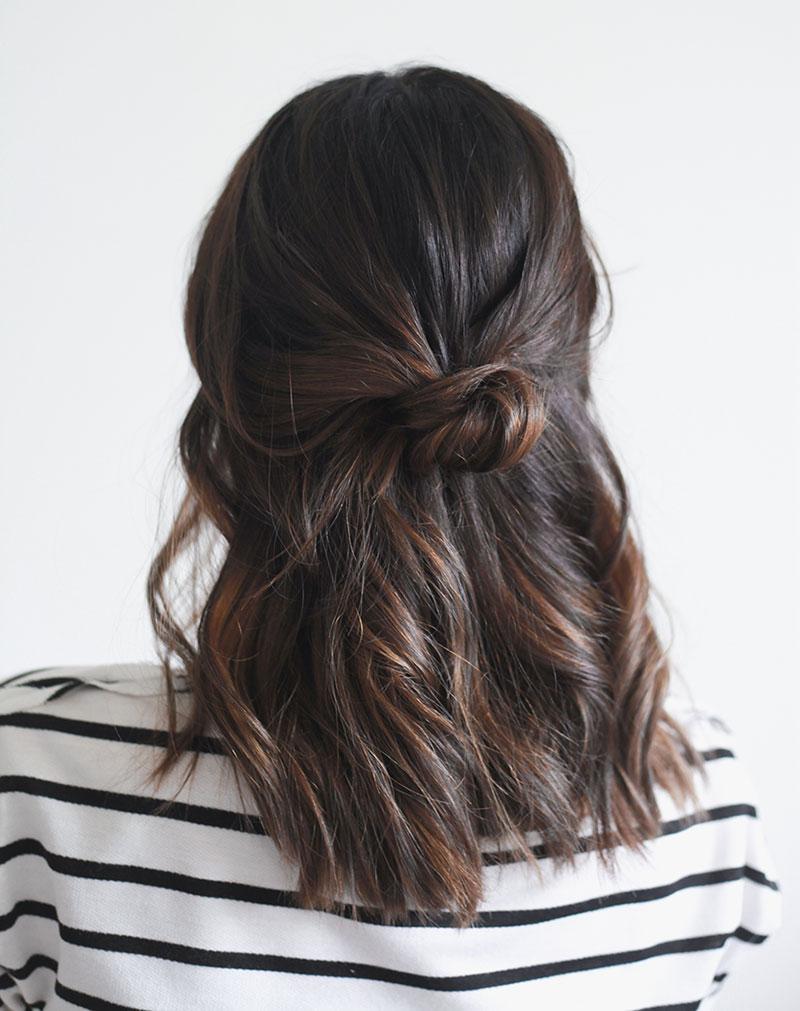penteado semi preso com volume