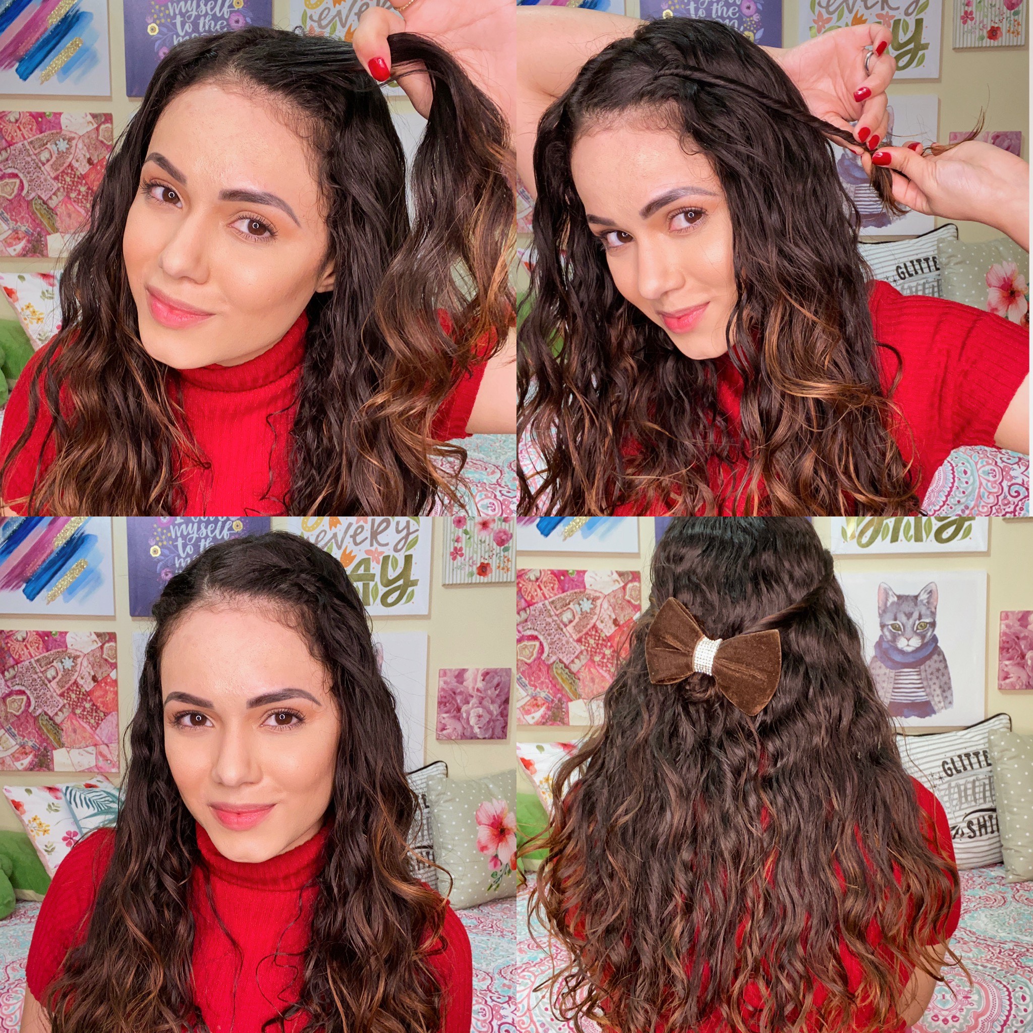 penteados para cabelo ondulado preso