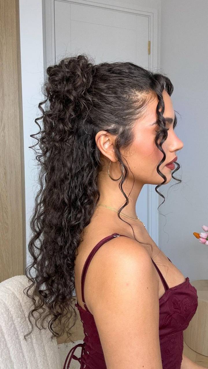 penteados para cabelo ondulado solto