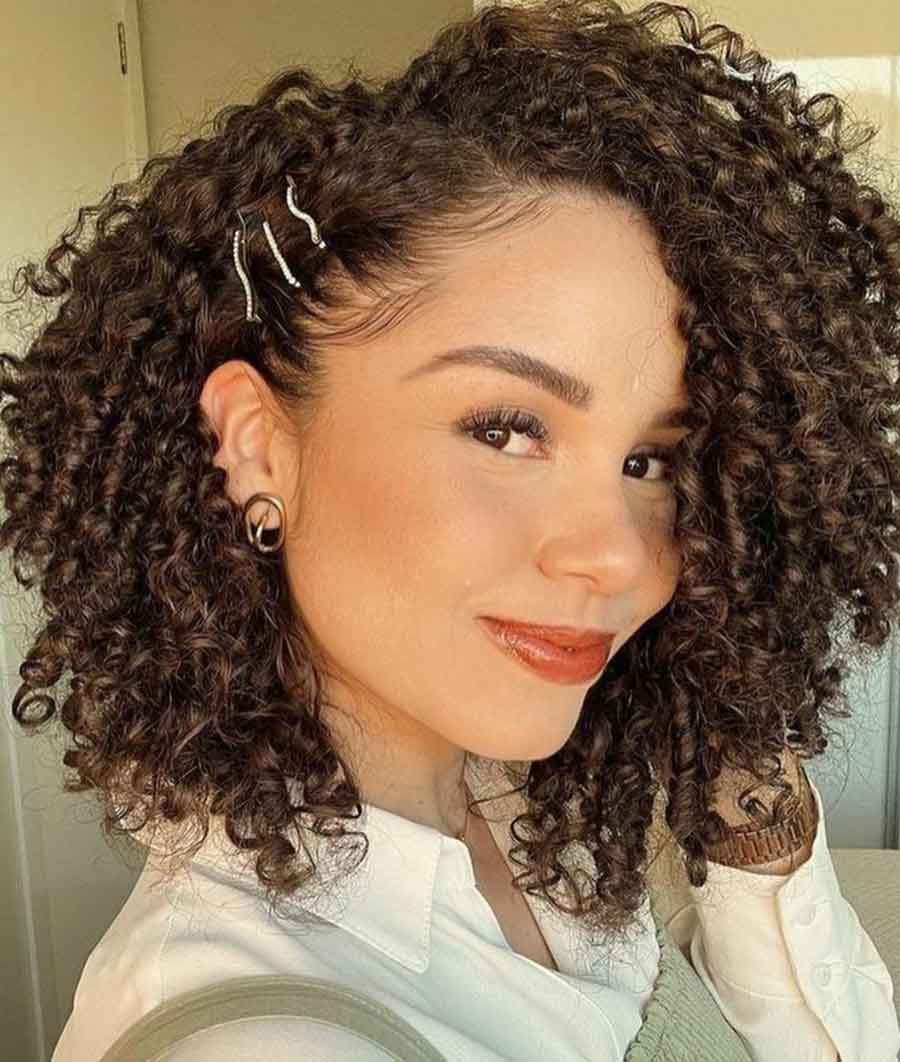 penteados para festa cabelo cacheado solto