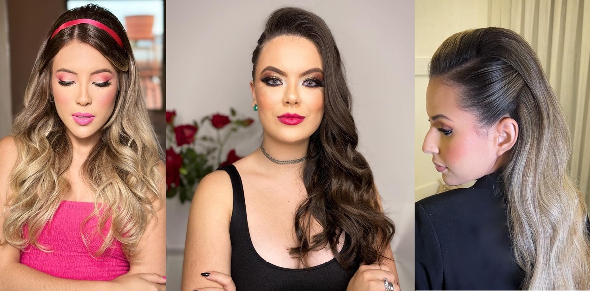 penteado convidada casamento cabelo longo