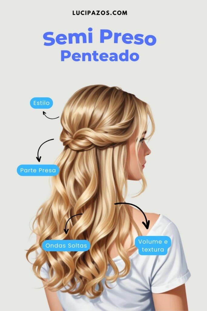 penteados semi presos fáceis
