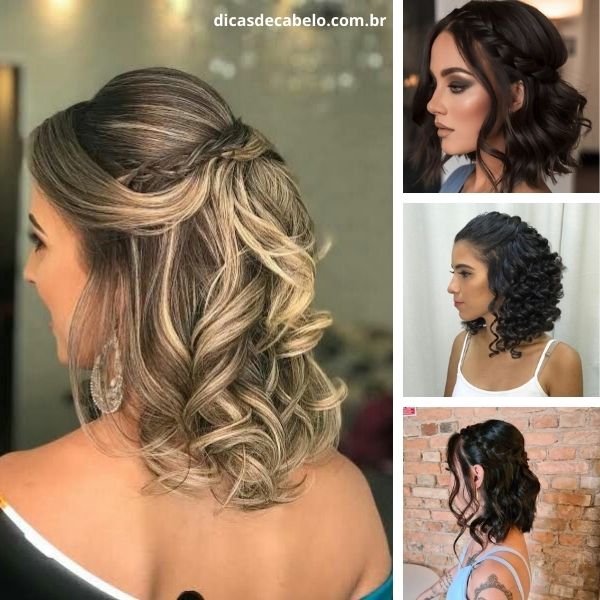 penteados semi presos para noivas