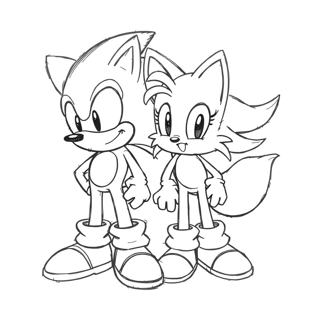 personagens Sonic em preto e branco