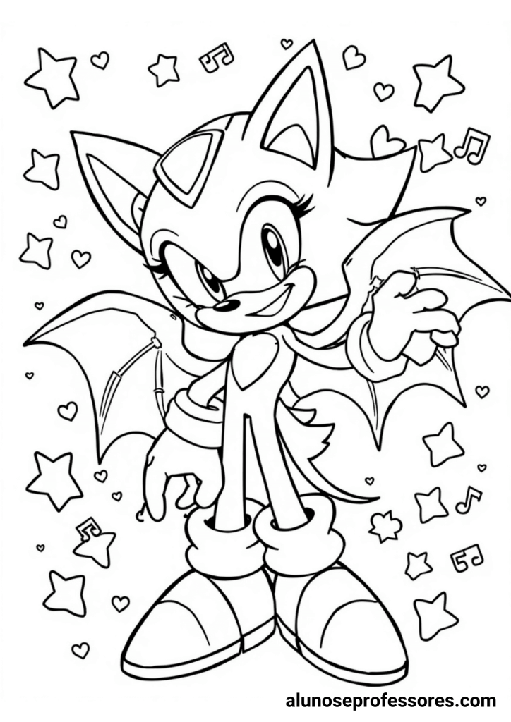 personagens Sonic em preto e branco