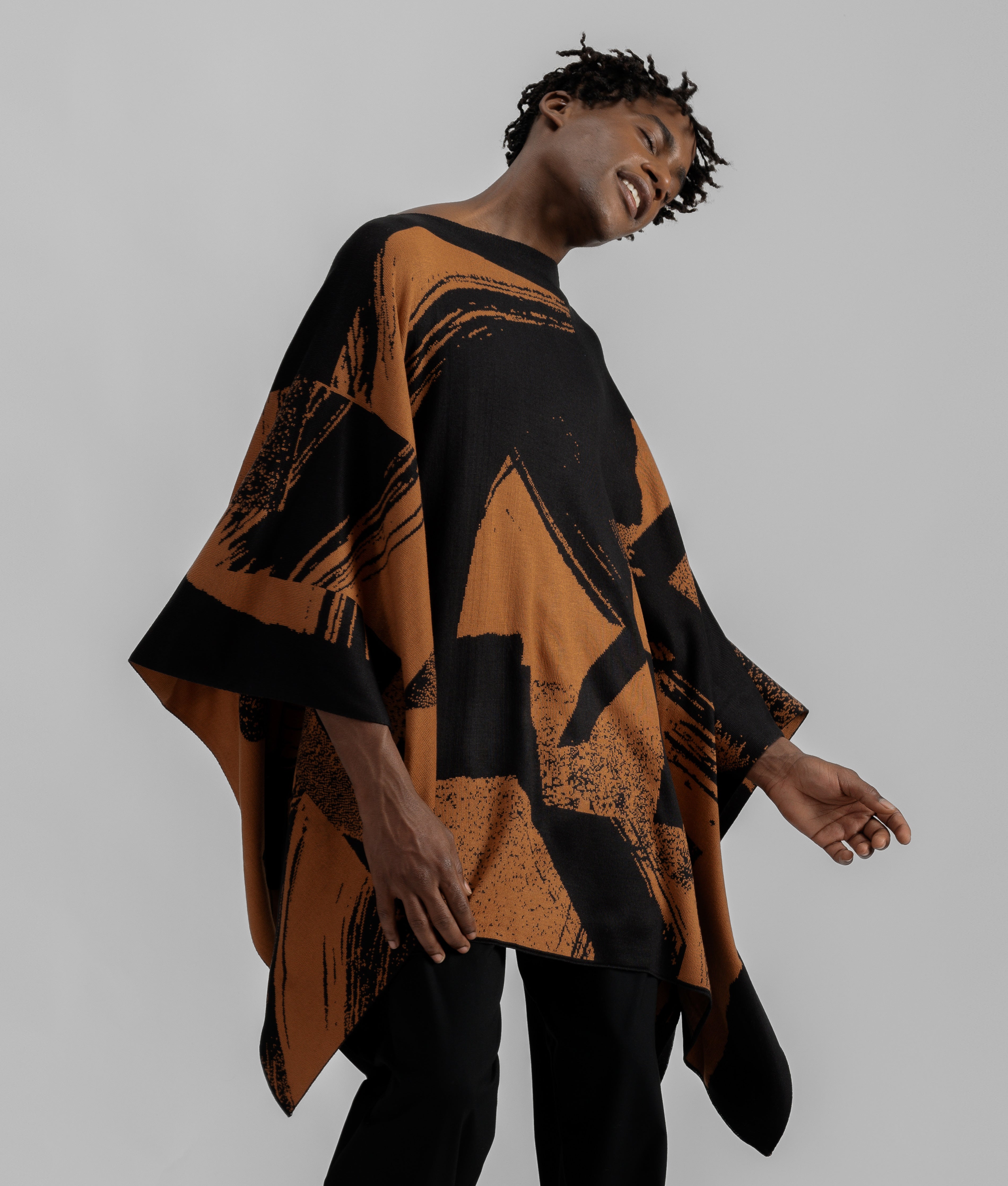 poncho de tricô