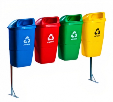 qual a cor do lixo reciclável azul