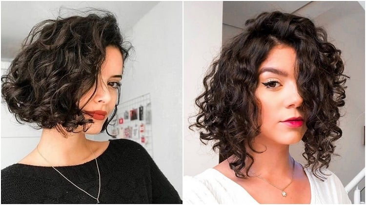 corte bob cacheado curto