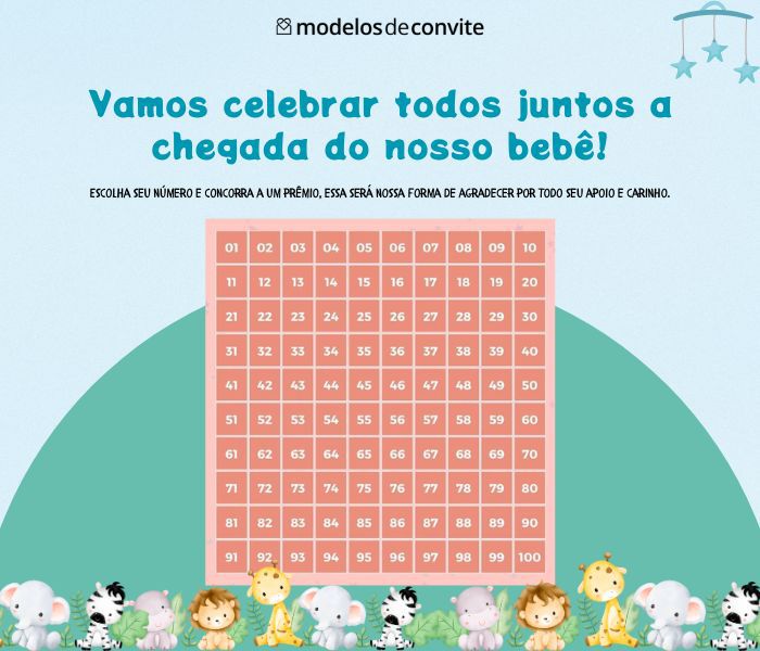 rifa de chá de bebê