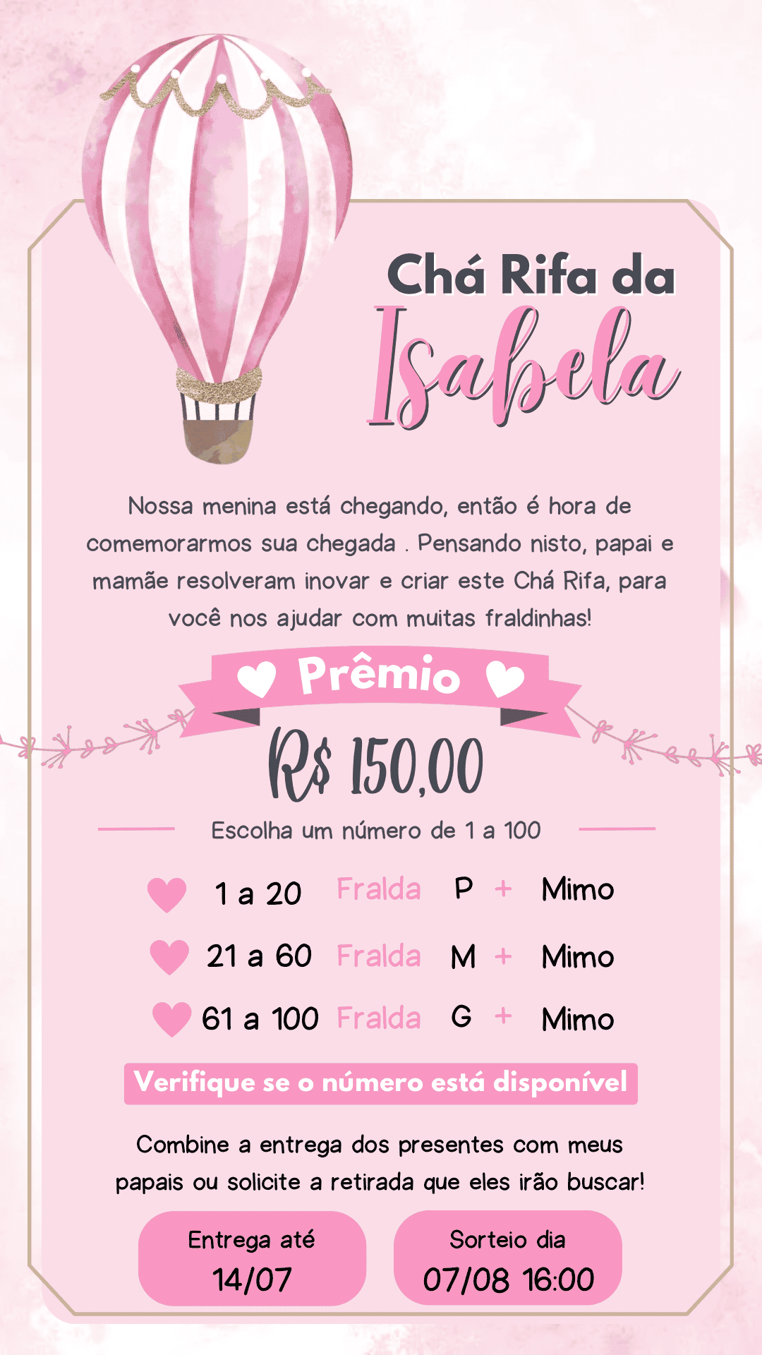 chá rifa com PIX