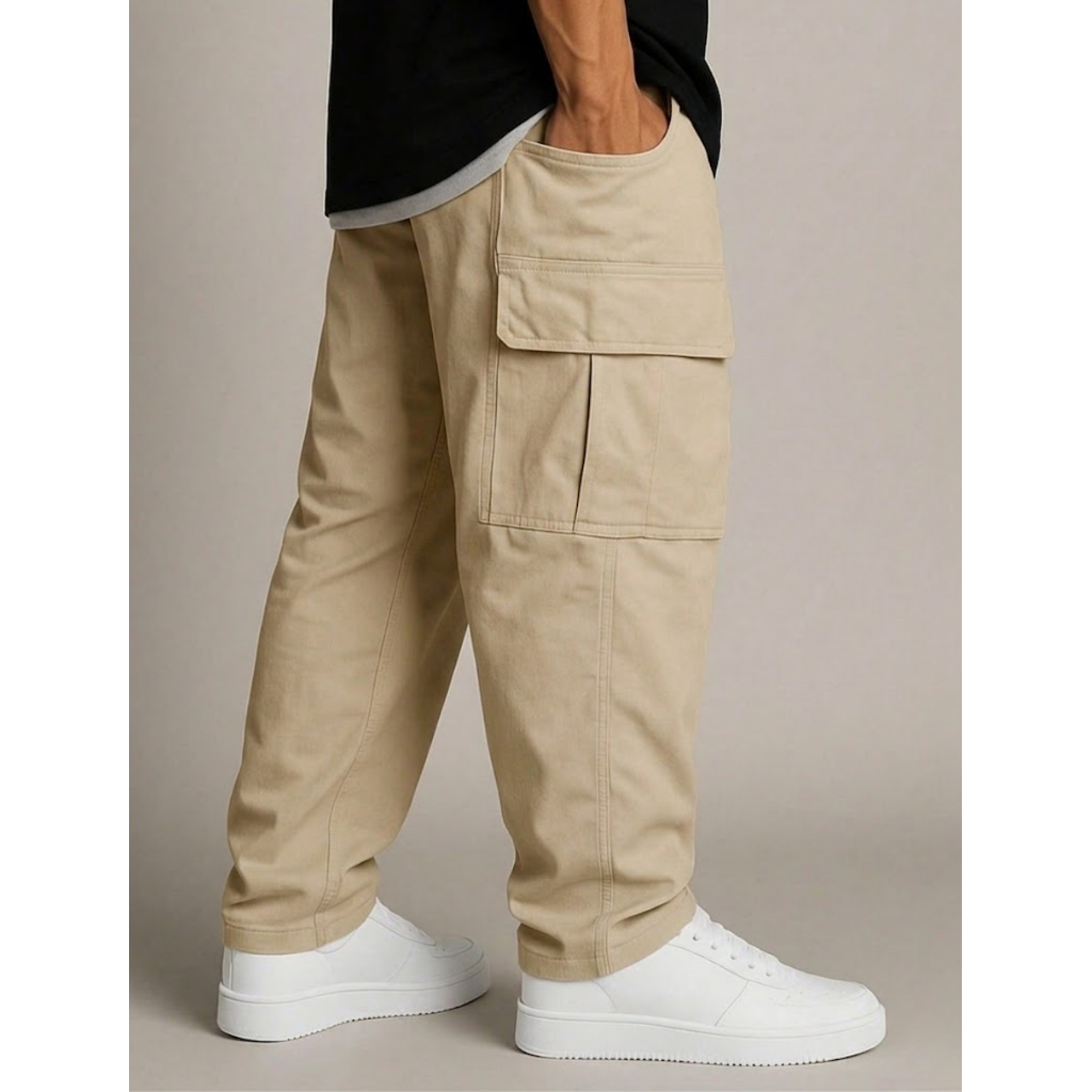 saia cargo jeans bege