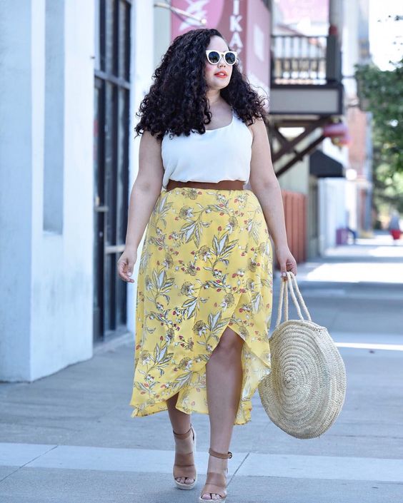 saia longa estampada