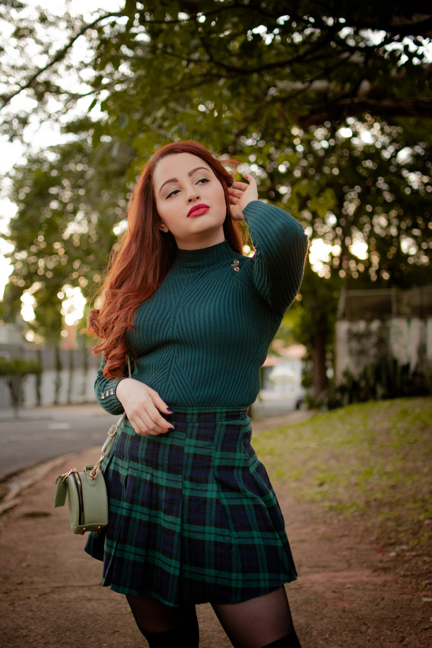 saia xadrez verde
