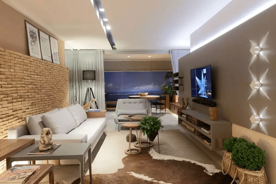 sala pequena com amplitude visual